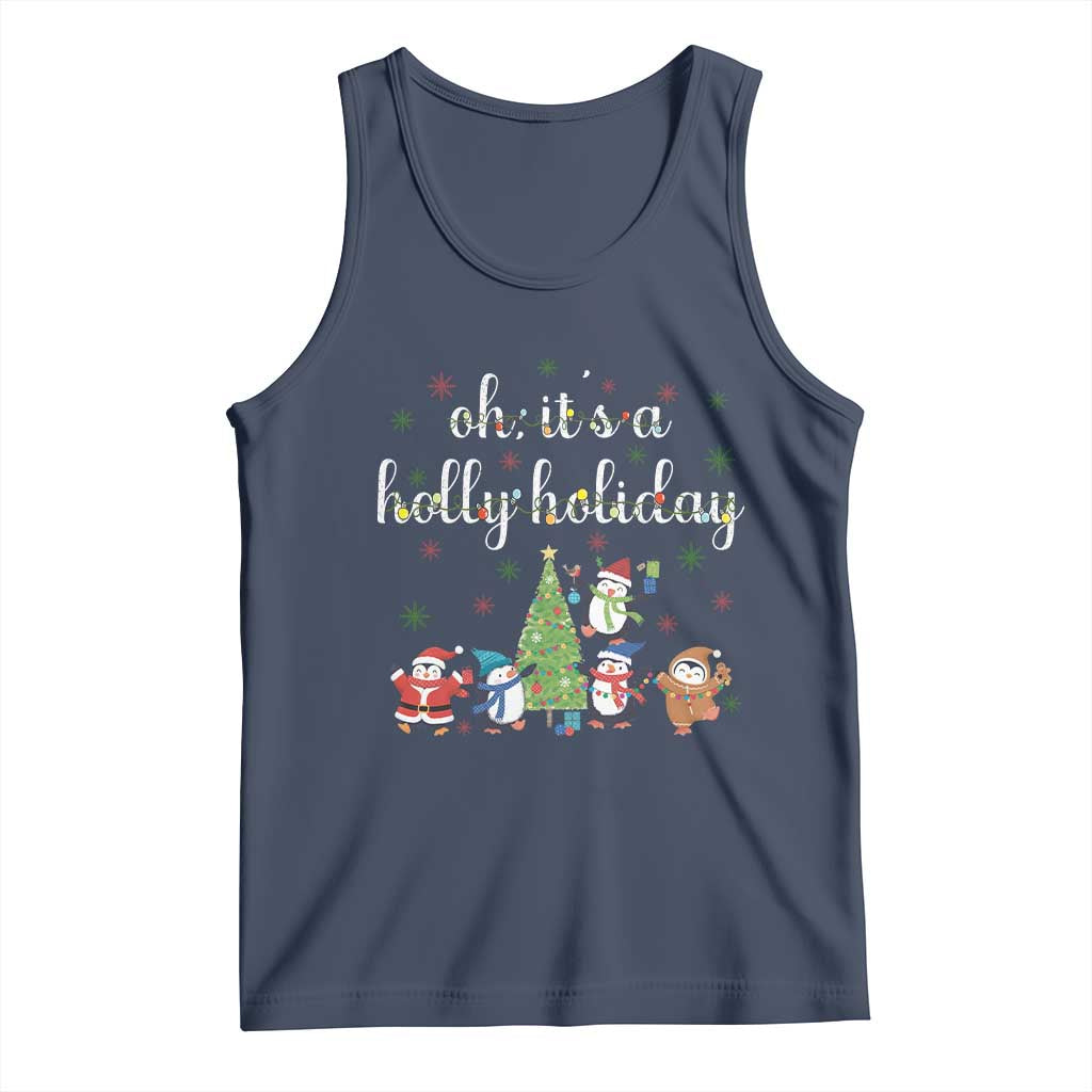 Penguins Christmas Tank Top Oh Its A Jolly Holiday Xmas Light - Wonder Print Shop