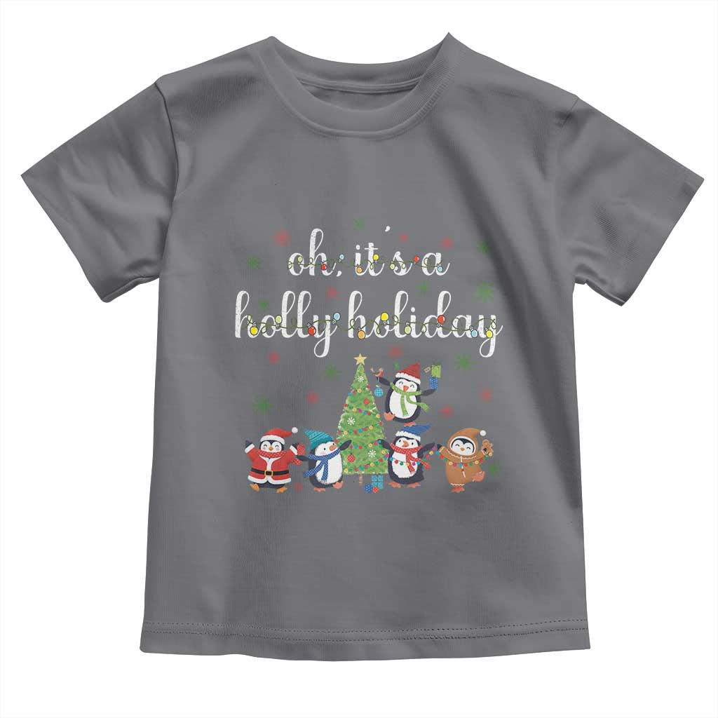 Penguins Christmas Toddler T Shirt Oh Its A Jolly Holiday Xmas Light - Wonder Print Shop