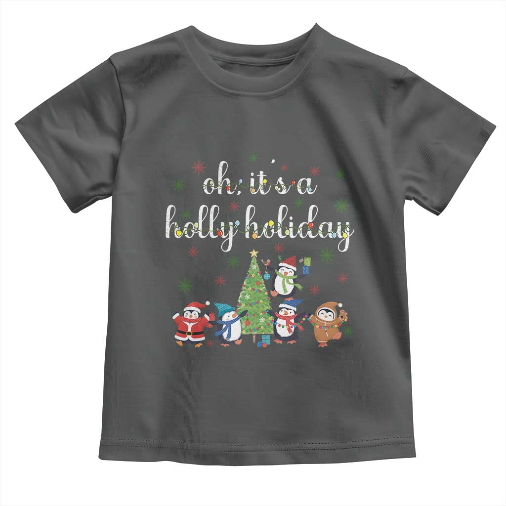 Penguins Christmas Toddler T Shirt Oh Its A Jolly Holiday Xmas Light - Wonder Print Shop