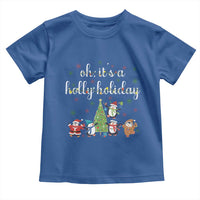 Penguins Christmas Toddler T Shirt Oh Its A Jolly Holiday Xmas Light - Wonder Print Shop