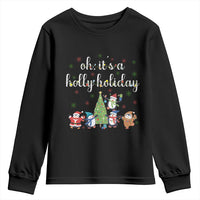 Penguins Christmas Youth Sweatshirt Oh Its A Jolly Holiday Xmas Light - Wonder Print Shop