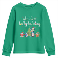 Penguins Christmas Youth Sweatshirt Oh Its A Jolly Holiday Xmas Light - Wonder Print Shop