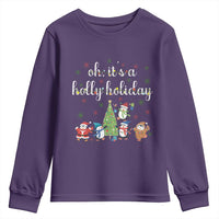 Penguins Christmas Youth Sweatshirt Oh Its A Jolly Holiday Xmas Light - Wonder Print Shop
