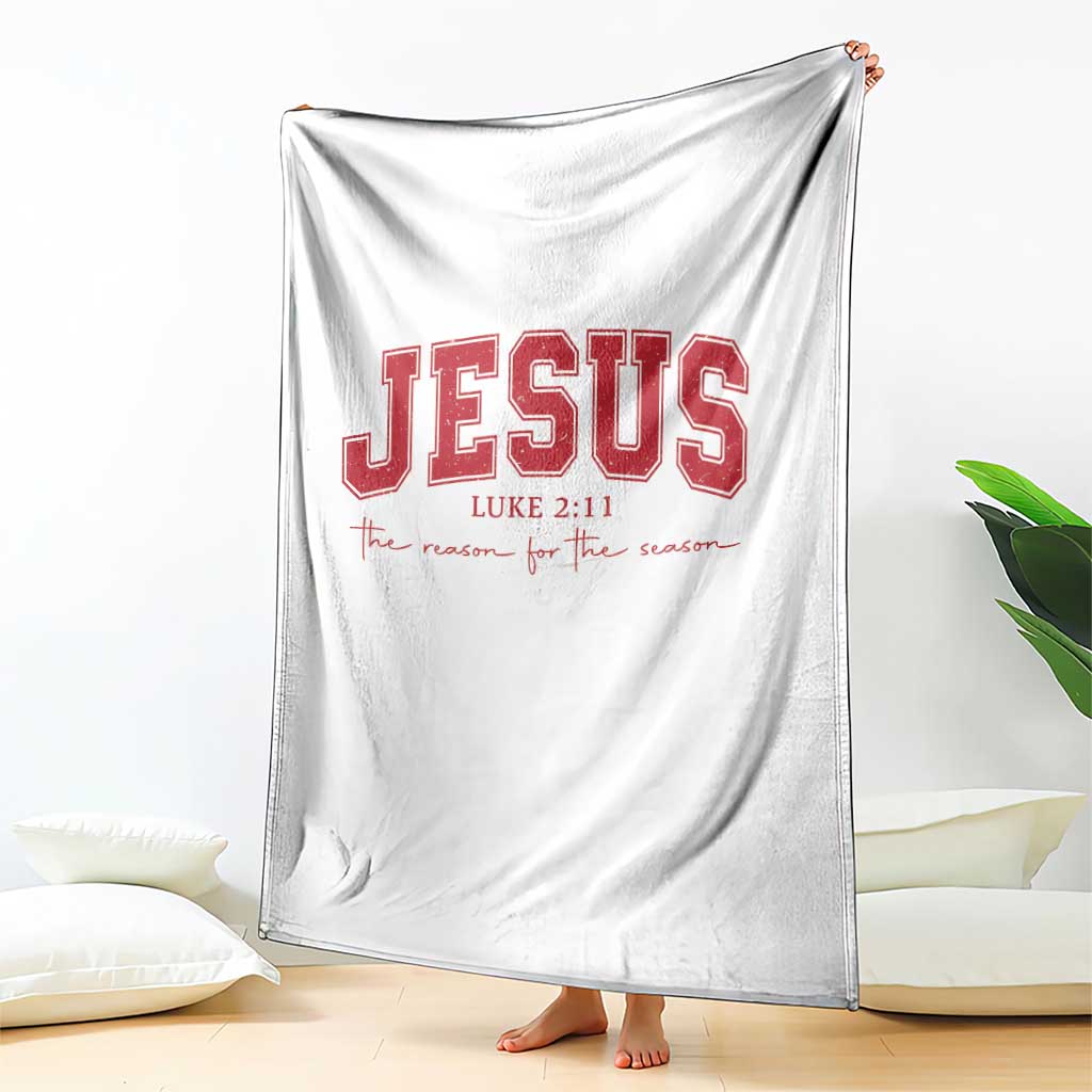 Jesus is the Reason Christmas Throw Blanket Christian Varsity - Wonder Print Shop