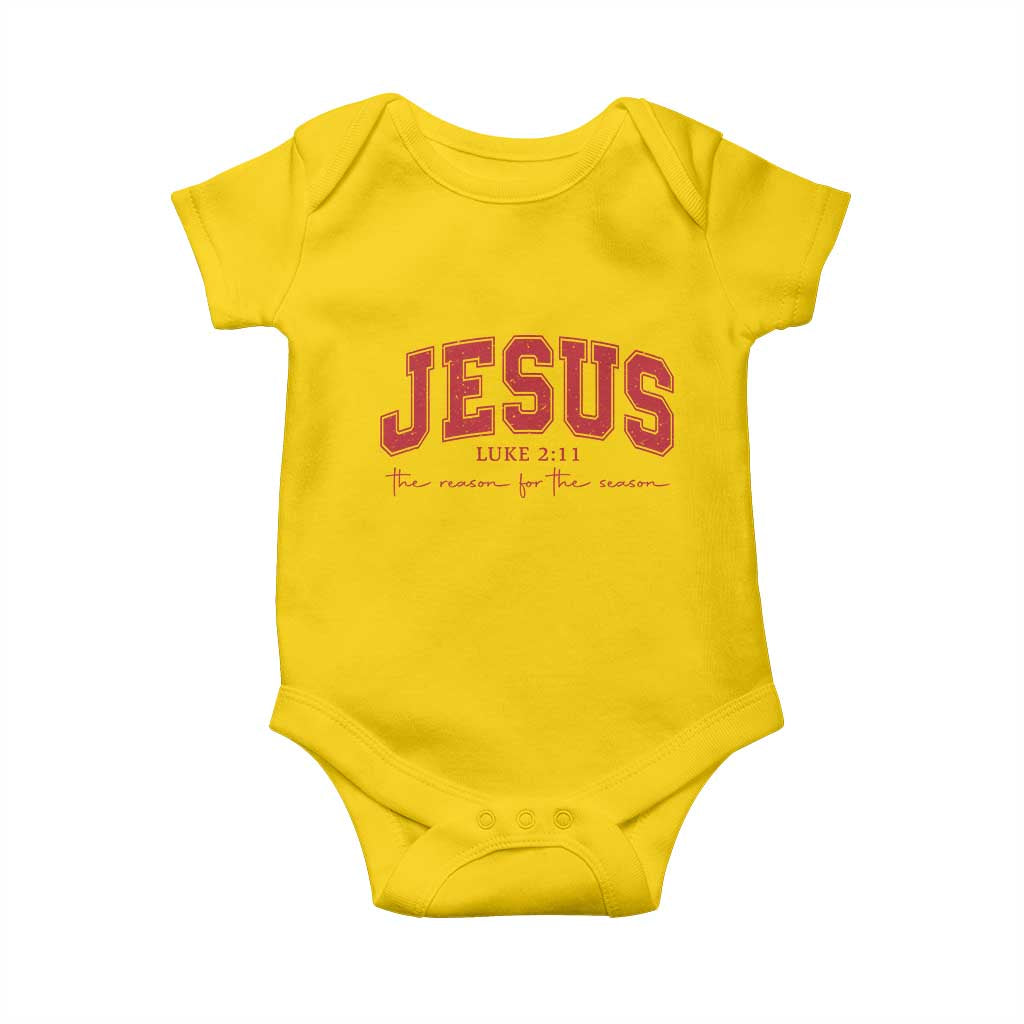 Jesus is the Reason Christmas Baby Onesie Christian Varsity - Wonder Print Shop