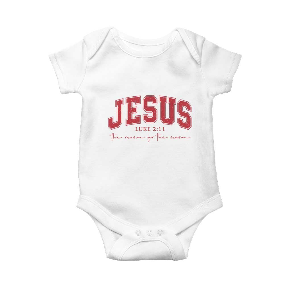 Jesus is the Reason Christmas Baby Onesie Christian Varsity - Wonder Print Shop