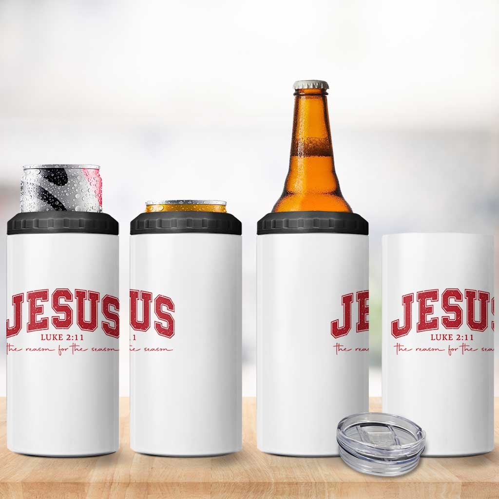 Jesus is the Reason Christmas 4 in 1 Can Cooler Tumbler Christian Varsity - Wonder Print Shop