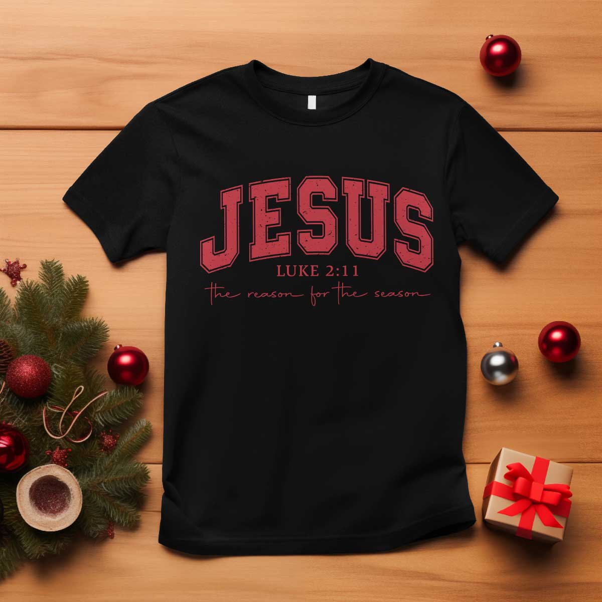Jesus is the Reason Christmas T Shirt Christian Varsity - Wonder Print Shop