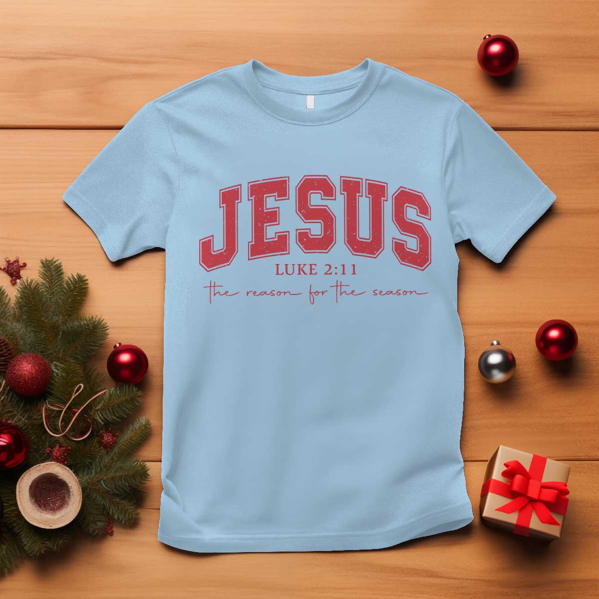 Jesus is the Reason Christmas T Shirt Christian Varsity - Wonder Print Shop