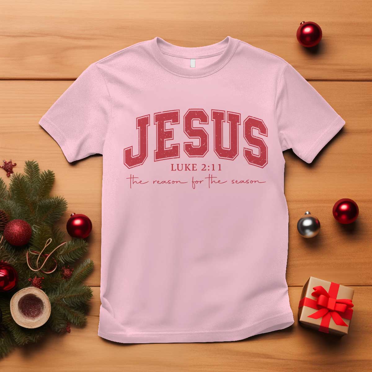 Jesus is the Reason Christmas T Shirt Christian Varsity - Wonder Print Shop