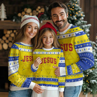 Jesus is the Reason Christmas Hanukkah Ugly Sweater Christian Varsity - Wonder Print Shop