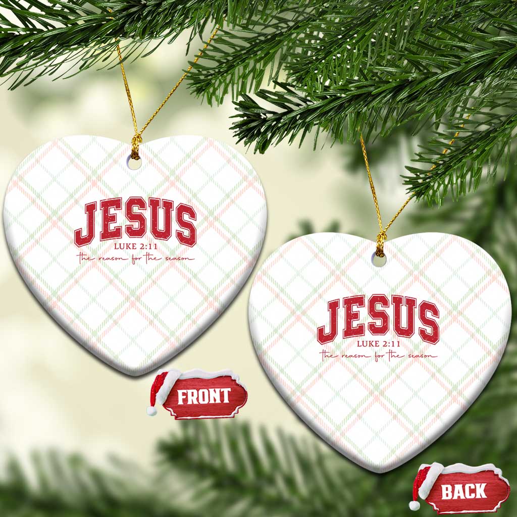 Jesus is the Reason Christmas Ceramic Ornament Christian Varsity - Wonder Print Shop