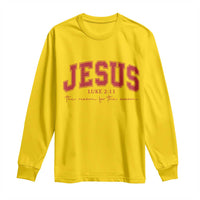 Jesus is the Reason Christmas Long Sleeve Shirt Christian Varsity - Wonder Print Shop