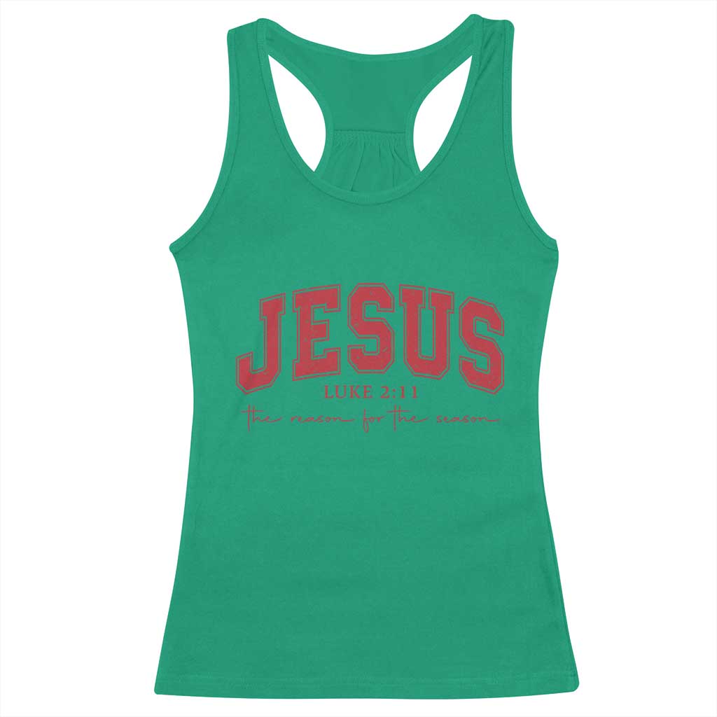 Jesus is the Reason Christmas Racerback Tank Top Christian Varsity - Wonder Print Shop