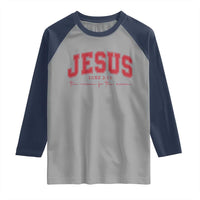 Jesus is the Reason Christmas Raglan Shirt Christian Varsity - Wonder Print Shop