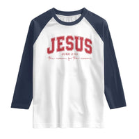 Jesus is the Reason Christmas Raglan Shirt Christian Varsity - Wonder Print Shop