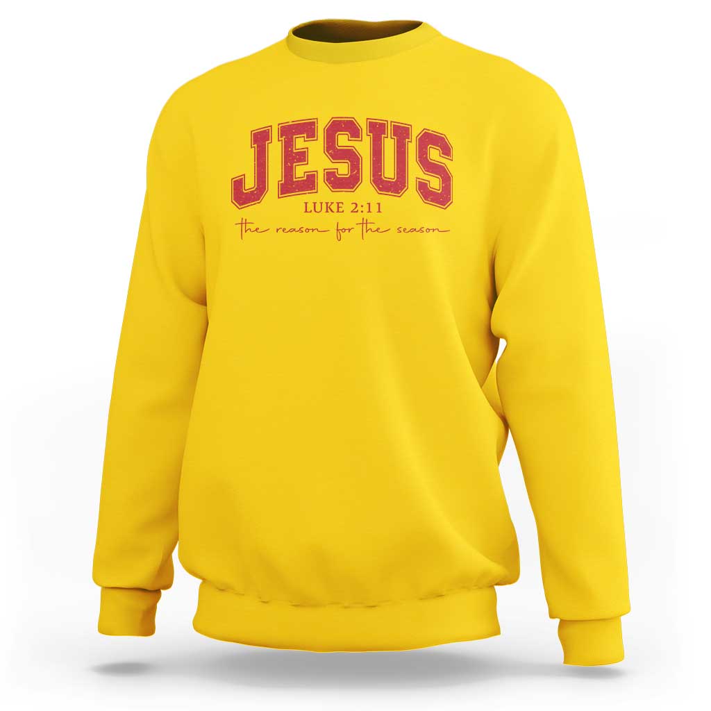 Jesus is the Reason Christmas Sweatshirt Christian Varsity - Wonder Print Shop