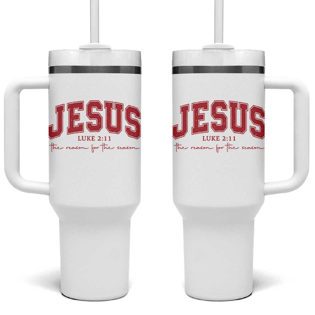 Jesus is the Reason Christmas Tumbler With Handle Christian Varsity - Wonder Print Shop