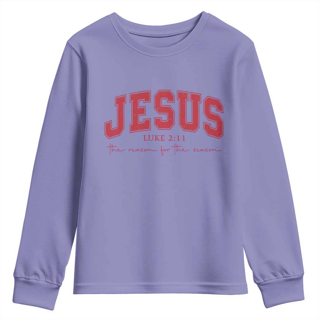 Jesus is the Reason Christmas Youth Sweatshirt Christian Varsity - Wonder Print Shop
