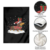 Christmas Dachshund Garden Flag Funny Weiner Santa Hat Xmas Dog Puppy Lover - Wonder Print Shop