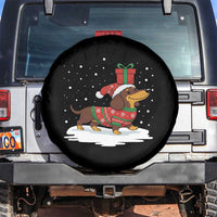 Christmas Dachshund Spare Tire Cover Funny Weiner Santa Hat Xmas Dog Puppy Lover - Wonder Print Shop