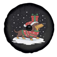 Christmas Dachshund Spare Tire Cover Funny Weiner Santa Hat Xmas Dog Puppy Lover - Wonder Print Shop