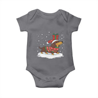 Christmas Dachshund Baby Onesie Funny Weiner Santa Hat Xmas Dog Puppy Lover - Wonder Print Shop