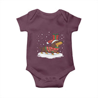 Christmas Dachshund Baby Onesie Funny Weiner Santa Hat Xmas Dog Puppy Lover - Wonder Print Shop