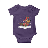 Christmas Dachshund Baby Onesie Funny Weiner Santa Hat Xmas Dog Puppy Lover - Wonder Print Shop
