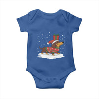Christmas Dachshund Baby Onesie Funny Weiner Santa Hat Xmas Dog Puppy Lover - Wonder Print Shop