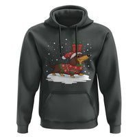 Christmas Dachshund Hoodie Funny Weiner Santa Hat Xmas Dog Puppy Lover - Wonder Print Shop