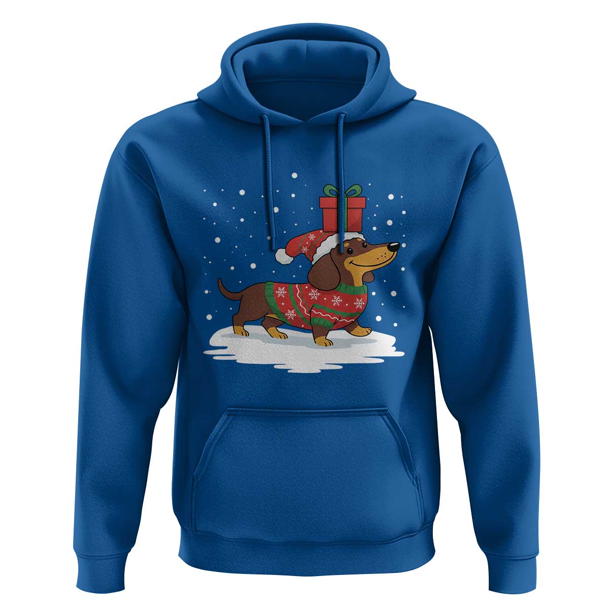 Christmas Dachshund Hoodie Funny Weiner Santa Hat Xmas Dog Puppy Lover - Wonder Print Shop