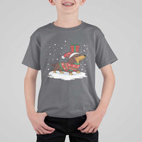 Christmas Dachshund T Shirt For Kid Funny Weiner Santa Hat Xmas Dog Puppy Lover - Wonder Print Shop