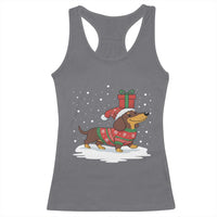 Christmas Dachshund Racerback Tank Top Funny Weiner Santa Hat Xmas Dog Puppy Lover - Wonder Print Shop