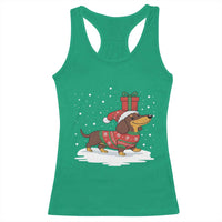 Christmas Dachshund Racerback Tank Top Funny Weiner Santa Hat Xmas Dog Puppy Lover - Wonder Print Shop