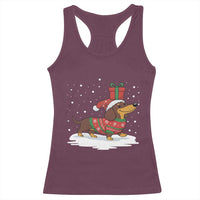 Christmas Dachshund Racerback Tank Top Funny Weiner Santa Hat Xmas Dog Puppy Lover - Wonder Print Shop