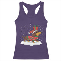 Christmas Dachshund Racerback Tank Top Funny Weiner Santa Hat Xmas Dog Puppy Lover - Wonder Print Shop
