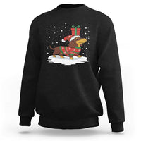 Christmas Dachshund Sweatshirt Funny Weiner Santa Hat Xmas Dog Puppy Lover - Wonder Print Shop
