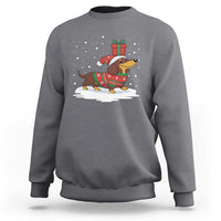 Christmas Dachshund Sweatshirt Funny Weiner Santa Hat Xmas Dog Puppy Lover - Wonder Print Shop