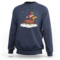 Christmas Dachshund Sweatshirt Funny Weiner Santa Hat Xmas Dog Puppy Lover - Wonder Print Shop