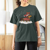 Christmas Dachshund T Shirt For Women Funny Weiner Santa Hat Xmas Dog Puppy Lover - Wonder Print Shop