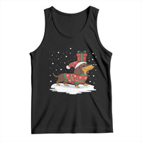 Christmas Dachshund Tank Top Funny Weiner Santa Hat Xmas Dog Puppy Lover - Wonder Print Shop