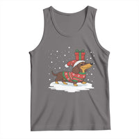 Christmas Dachshund Tank Top Funny Weiner Santa Hat Xmas Dog Puppy Lover - Wonder Print Shop