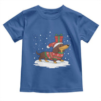 Christmas Dachshund Toddler T Shirt Funny Weiner Santa Hat Xmas Dog Puppy Lover - Wonder Print Shop