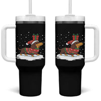 Christmas Dachshund Tumbler With Handle Funny Weiner Santa Hat Xmas Dog Puppy Lover - Wonder Print Shop