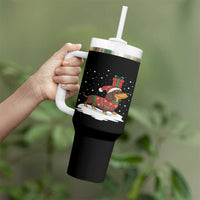 Christmas Dachshund Tumbler With Handle Funny Weiner Santa Hat Xmas Dog Puppy Lover - Wonder Print Shop