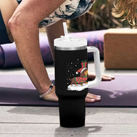 Christmas Dachshund Tumbler With Handle Funny Weiner Santa Hat Xmas Dog Puppy Lover - Wonder Print Shop