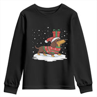 Christmas Dachshund Youth Sweatshirt Funny Weiner Santa Hat Xmas Dog Puppy Lover - Wonder Print Shop