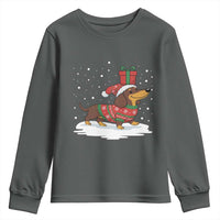 Christmas Dachshund Youth Sweatshirt Funny Weiner Santa Hat Xmas Dog Puppy Lover - Wonder Print Shop