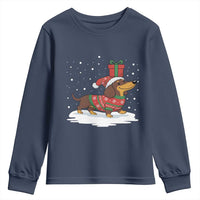 Christmas Dachshund Youth Sweatshirt Funny Weiner Santa Hat Xmas Dog Puppy Lover - Wonder Print Shop